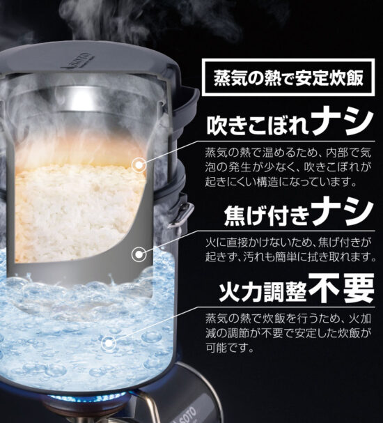 スチームライスクッカー ITADAKI(イタダキ) SOD-523 - SOTO｜ソト